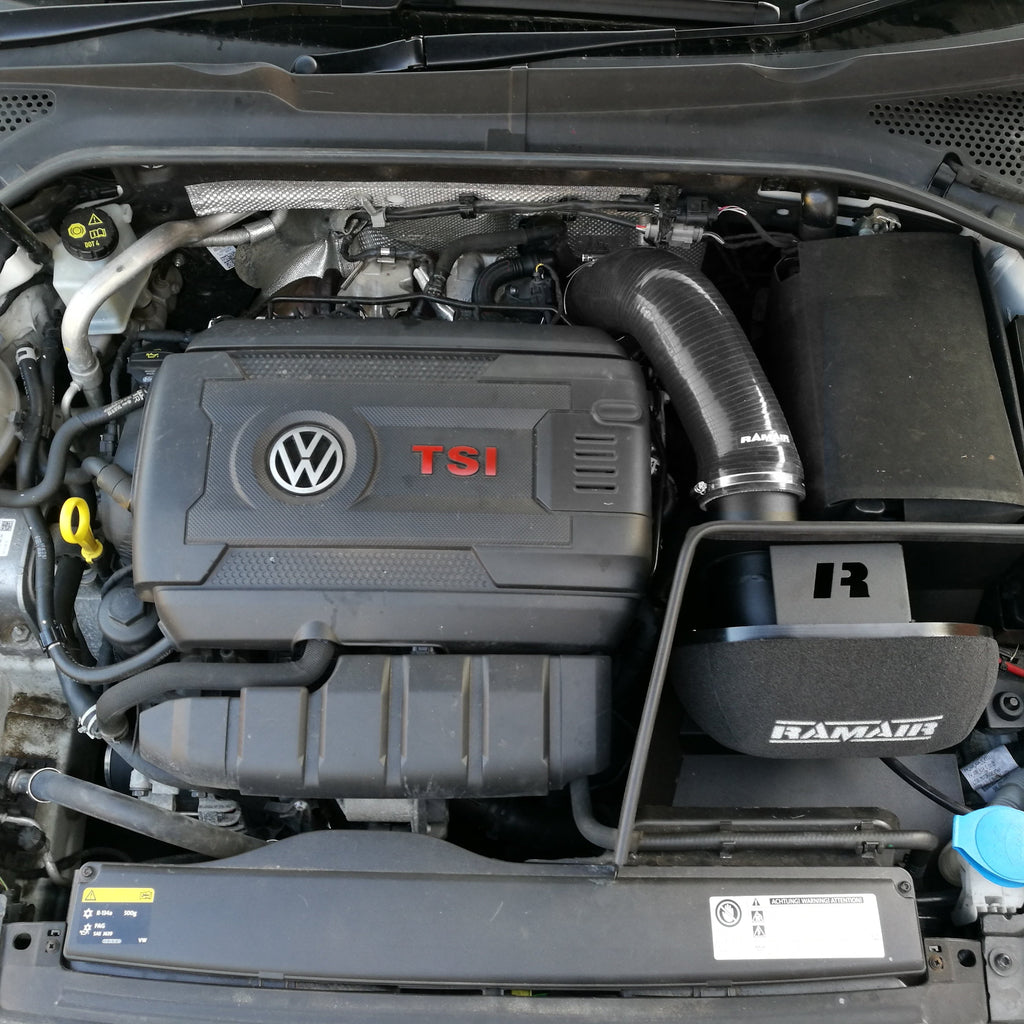Ramair Air Filter & Heat Shield Intake Kit – Black Intake Hose – VW MK7 Golf GTI & R, Audi A3, S3 8V, Seat Leon Cupra 280 & Skoda Octavia VRS