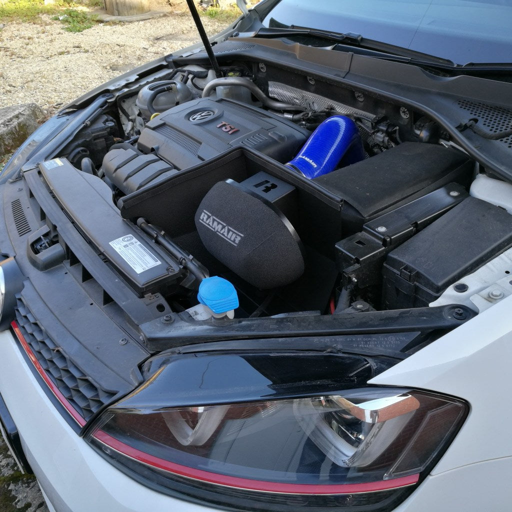 Ramair Air Filter & Heat Shield Induction Kit – Blue Intake Hose – VW MK7 Golf GTI & R, Audi A3, S3 8V, Seat Leon Cupra 280 & Skoda Octavia RS