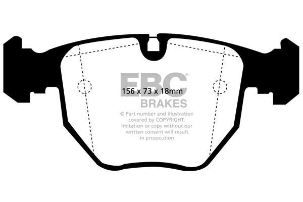 EBC BMW E38 E39 E53 E83 Yellowstuff Street and Track Front Brake Pads - ATE Caliper (Inc. M5, 530i, 740i & X3 35d)