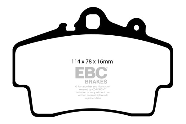 EBC Porsche 986 987 Yellowstuff Street and Track Front Brake Pads - Brembo Caliper (Boxster & Cayman)