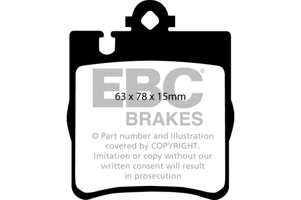 EBC Mercedes-Benz W203 W210 C209 R171 Yellowstuff Street and Track Rear Brake Pads - ATE Caliper (Inc. C350, CLC350, CLK320 & SLK350)