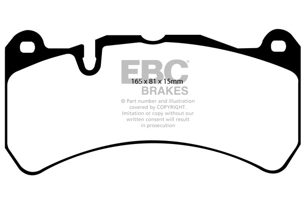EBC Ford Mercedes Maserati Subaru Yellowstuff Street and Track Front Brake Pads - Brembo Caliper (Inc. Territory, GranCabrio, CLK55 AMG & WRX STi)