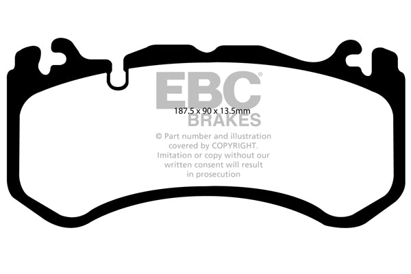 EBC Mercedes-Benz W/S/C204 W116 W221 Yellowstuff Street and Track Front Brake Pads - Brembo Caliper (Inc. C63, E63, CLS63 & GLE63)