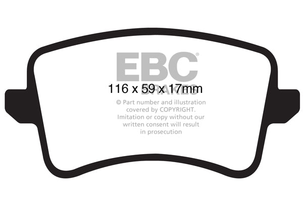 EBC Audi B8 B8.5 Yellowstuff Street and Track Rear Brake Pads - TRW Caliper (Inc. SQ5, S5, Q5 & A5)