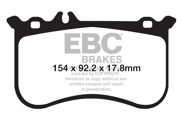 EBC Mercedes C216 C218 W/S212 W221 Yellowstuff Street and Track Front Brake Pads - Brembo Caliper (Inc. CL500, CLS500, E500 & S500)