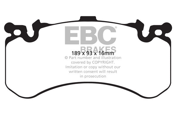 EBC Audi D4 C7 Yellowstuff Street and Track Front Brake Pads - Brembo Caliper (A8, S6, S7 & RS7)