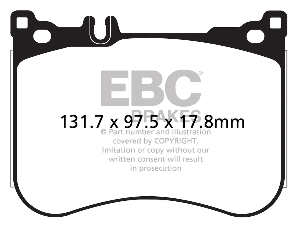 EBC Mercedes-Benz C257 W/S213 W/X222 A/C217 Yellowstuff Street and Track Front Brake Pads - Brembo Caliper (CLS53 AMG, E53 AMG, S500 & SL500)