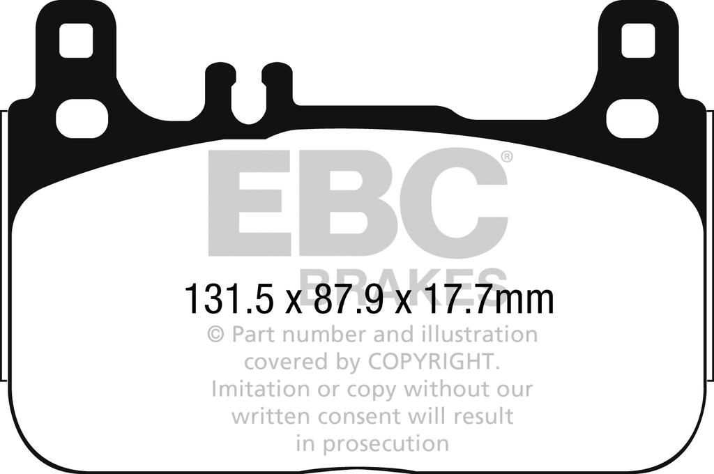 EBC Mercedes W222 S300d Yellowstuff Street and Track Front Brake Pads - Brembo Caliper