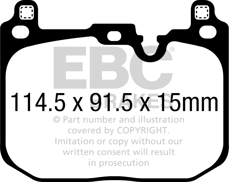 EBC BMW MINI Yellowstuff Street and Track Front Brake Pads - Brembo Calliper (Inc. F40 M135ix, F40 120ix, F39 X2 M35i & F60 Countryman)