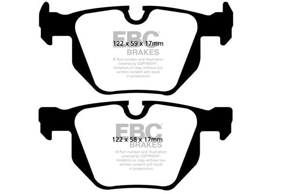 EBC BMW E60 E61 E63 E64 Bluestuff NDX Trackday Rear Brake Pads - ATE Caliper (Inc. 520i, 530ix, 530i & 630i)
