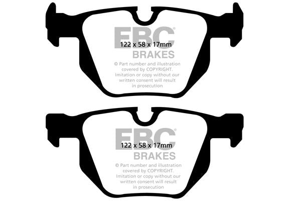 EBC BMW E81 E90 E91 E92 Bluestuff NDX Trackday Rear Brake Pads - ATE Caliper (Inc. 325i, 335i, 335ix & ALPINA B3)