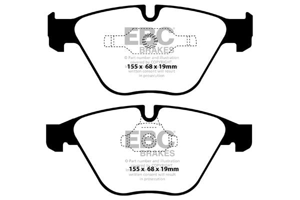 EBC BMW E84 E89 E90 E92 Bluestuff NDX Trackday Front Brake Pads - ATE Caliper (Inc. 325i, 330i, X1 28i & Z4 35i)