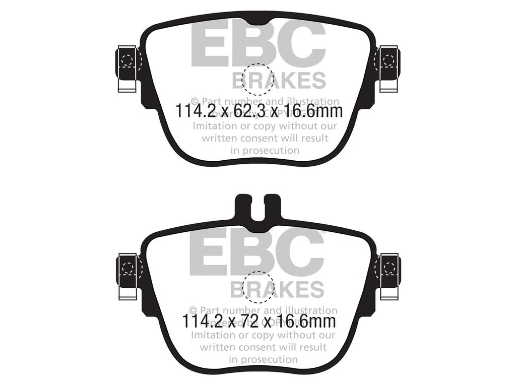 EBC Mercedes-Benz C257 W/S213 A/C238 Redstuff Sport Rear Brake Pads (Inc. CLS400d, CLS350d, E300e & E400 TD)