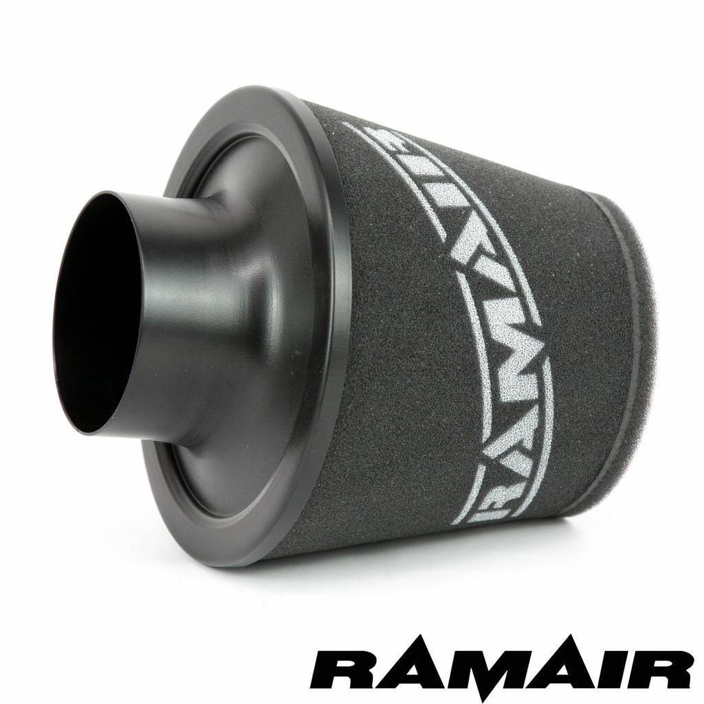Ramair 100mm ID Neck - Large Aluminium Induction Cone Air Filter - Dark Road Performance - RAMAIR